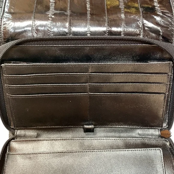 Vintage Lee Sands Eel Skin Wallet Clutch Crossbody - Picture 5 of 15